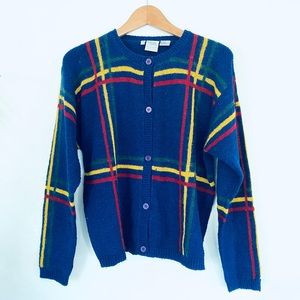 Vintage The Silk Collection Striped Knit Cardigan